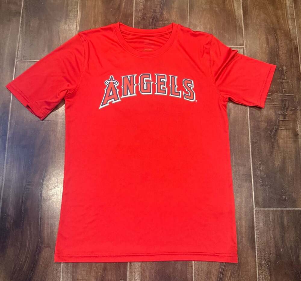 Los Angeles Angels Mike Trout 27 Red Performance T-Shirt Youth XL 18/20
